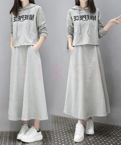 レディースセットアップスウェットセット春秋上下セットスポーツウェアパーカーロング丈タイトスカート運動会運動着/部屋着ルームウェア